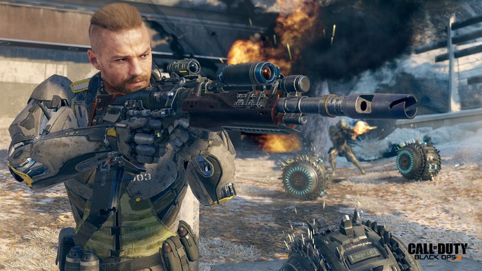 Soldier with sniper rifle in Call of Duty: Black Ops III