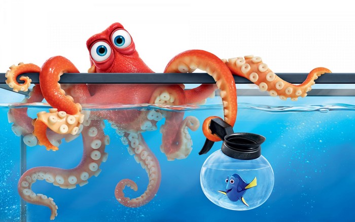 Hank the Octopus and Dory from Finding Dory
