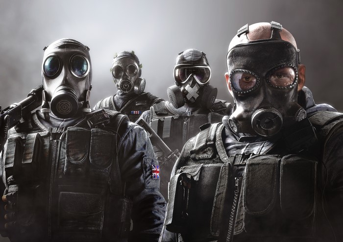 Soldiers with gas masks from Tom Clancy's Rainbow Six Siege