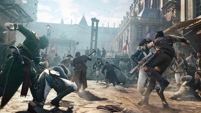 4K Assassin's Creed Unity soldiers fighting with sabres