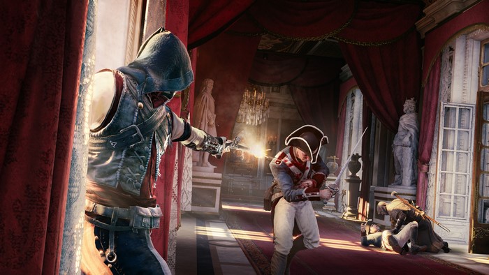 Assassin's Creed Unity 4K soldiers firing pistols