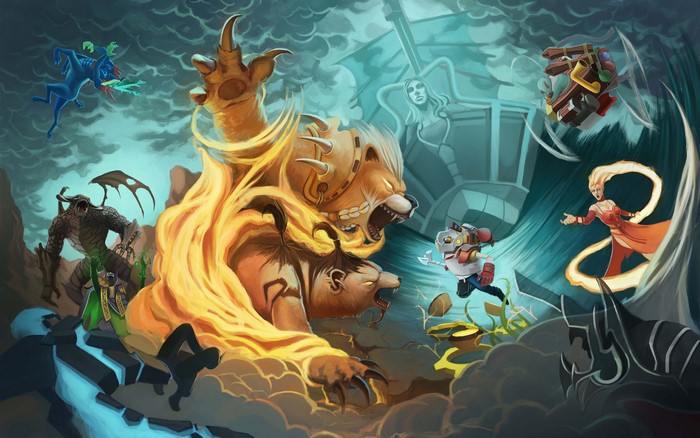 DOTA 2 Characters in Battle