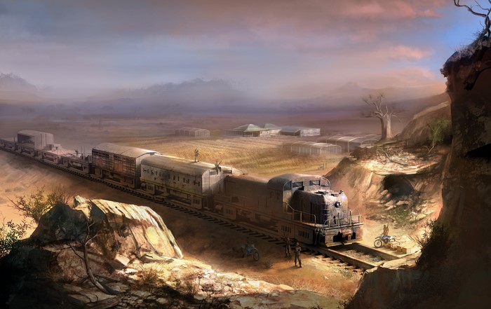 4K Far Cry Train in a Post-Apocalyptic Landscape