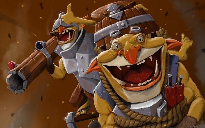 Techies from DOTA 2 with a cannon