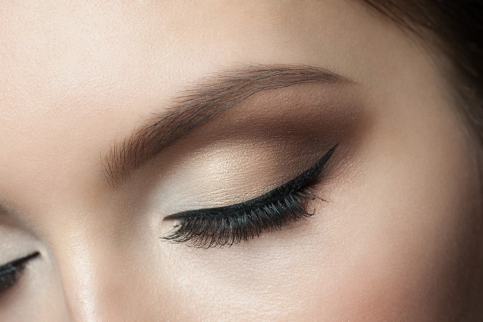 Close-up of a woman's eye with makeup