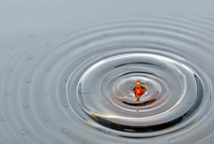 4K Water Drop Ripples Closeup