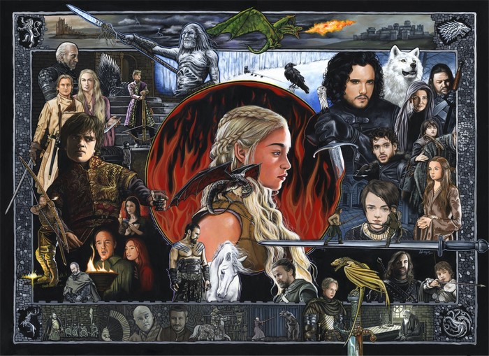 Game of Thrones characters collage