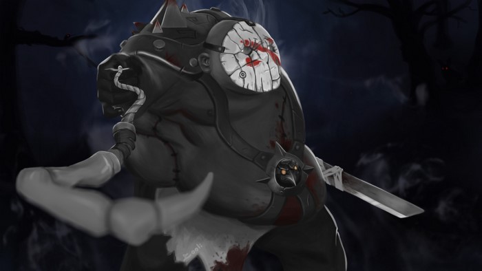Pudge from DOTA 2 with a mask