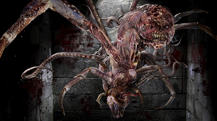 Monstrous creature with multiple limbs and tentacles