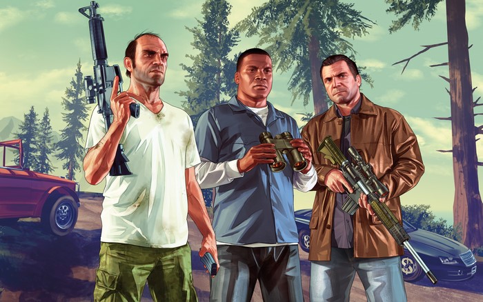 Trevor, Franklin, and Michael from Grand Theft Auto V
