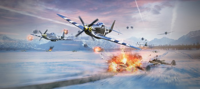 War Thunder: Aerial Combat Over Snowy Mountains