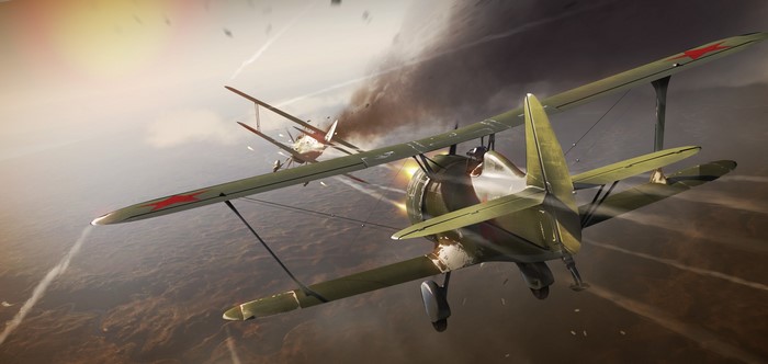 Russian biplanes in aerial combat