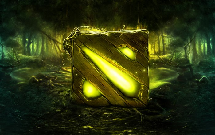 Dota 2 Logo Emblem in a Forest