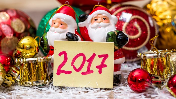Christmas ornaments with 2017 sign