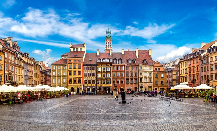 Old Town Market Square in Warsaw, Poland