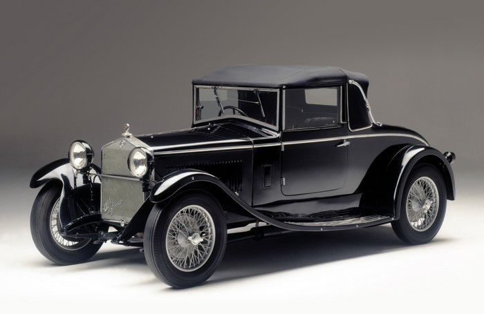 Black Alfa Romeo vintage convertible car