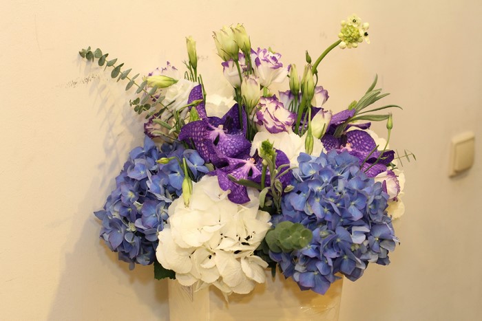 Bouquet of Hydrangeas, Eustoma, and Orchids