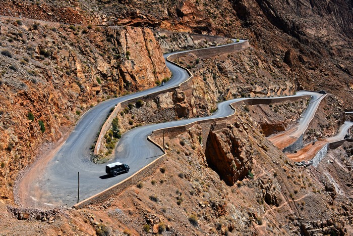 Winding Mountain Road in Dades Gorges, Morocco