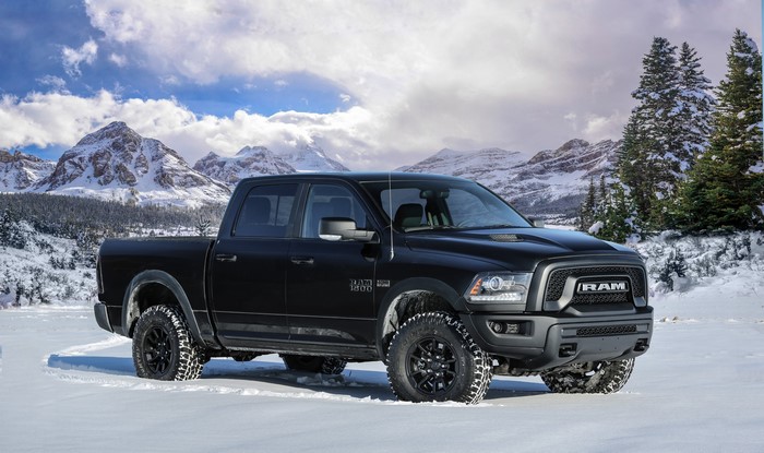 2017 Ram 1500 Rebel Black Crew Cab in Winter