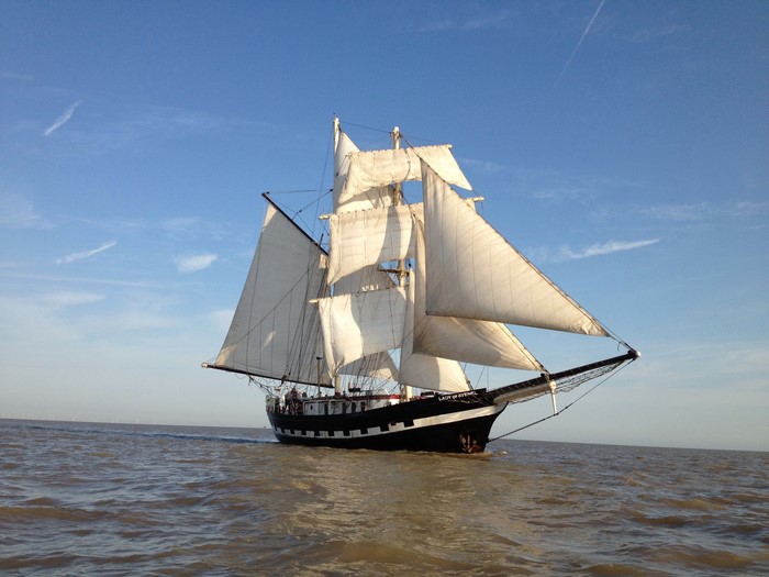 Lady Avenel sailing ship on the sea