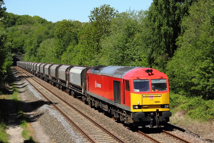 DB Schenker Locomotive 60091 with Freight Train