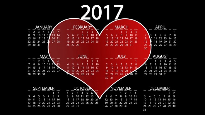 Calendar 2017 Heart