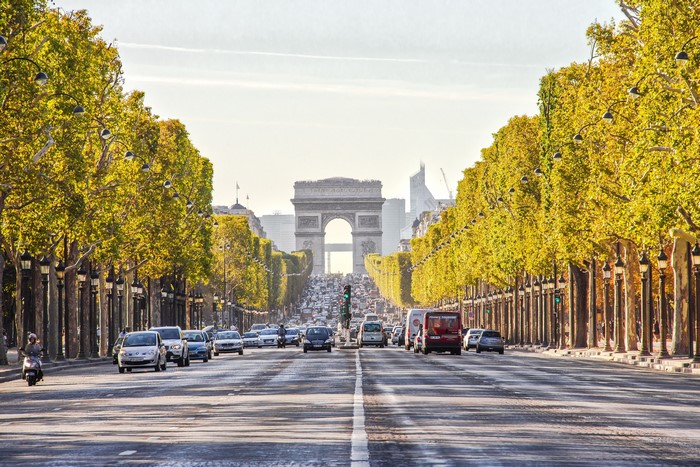 Arc de Triomphe and Champs-Élysées in Paris, France