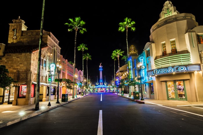 Street at Disney's Hollywood Studios at Night