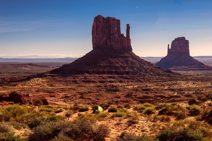 Monument Valley Arizona USA Desert Landscape with Tent
