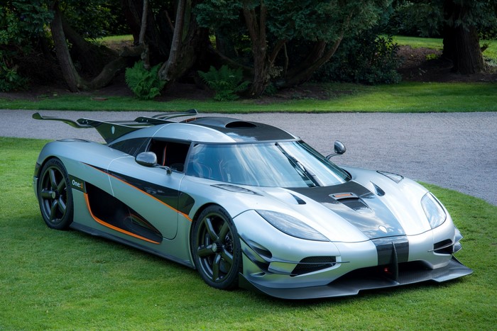 Koenigsegg One:1 hypercar on grass