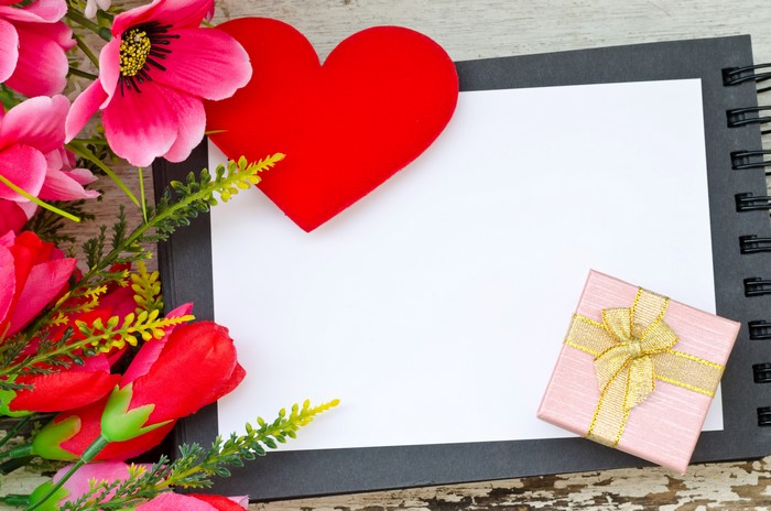 Valentine's Day Anemones Heart Template Greeting Card Gift