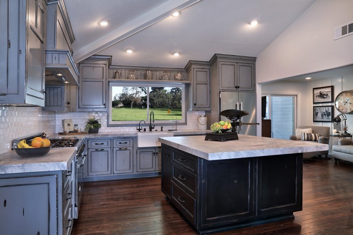 Kitchen Interior Design with Island and Window