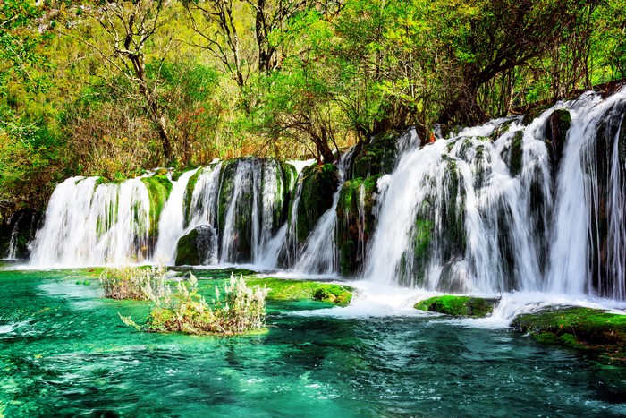 Jiuzhaigou Park Waterfalls in China