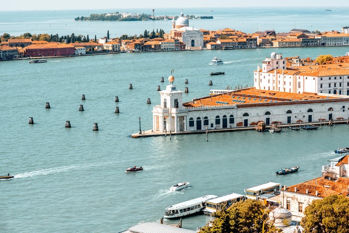 Venice, Italy: Canal with Boats and Buildings