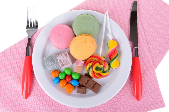 Plate of Sweets with Fork and Knife