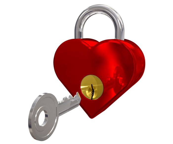 Red Heart Lock with Key