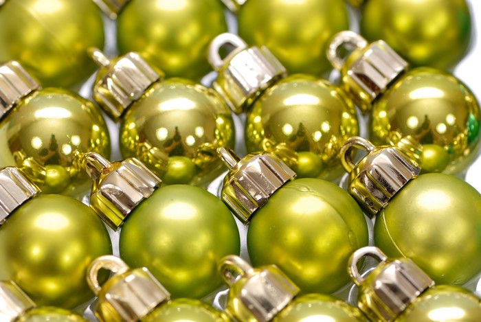 Yellow green Christmas balls texture