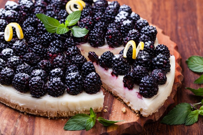 Blackberry Dessert with Lemon Garnish in 4K
