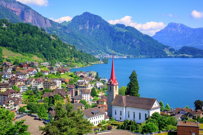 Village on Lake Lucerne, Switzerland