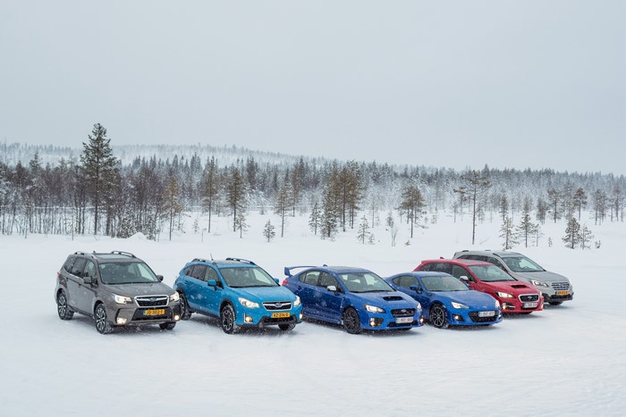 Subaru Cars in Snowy Landscape