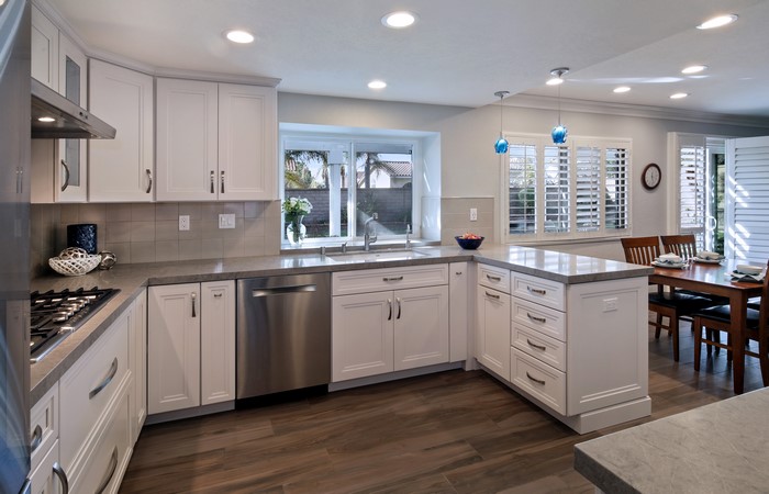 Modern Kitchen with Island and Dining Area