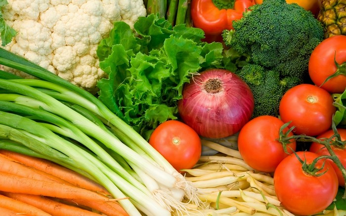 4K Vegetables: Onion, Tomatoes, Scallions, Cauliflower, Broccoli, Carrots, Lettuce, Bell Pepper, Pineapple, Green Beans