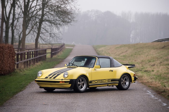 Yellow 1975-77 Porsche 911 Carrera 3.0 Targa