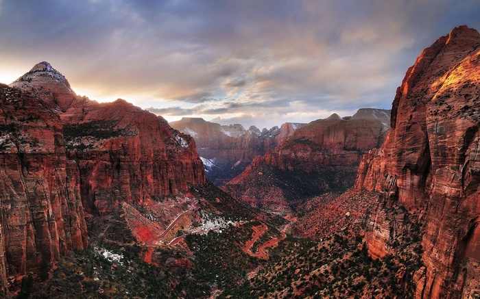 Zion National Park Canyon at Sunset
