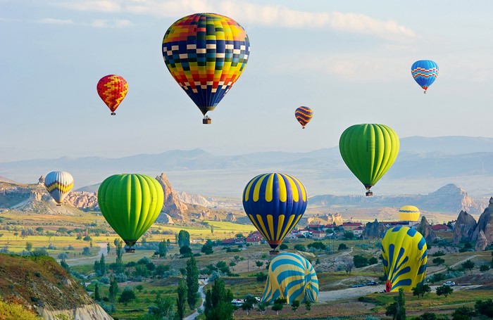 Hot air balloons over Cappadocia, Turkey