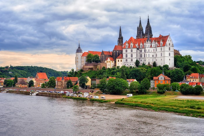 Albrechtsburg Castle in Meissen, Germany on a River