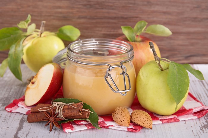 Apples, Cinnamon, Star Anise, and Jar of Applesauce