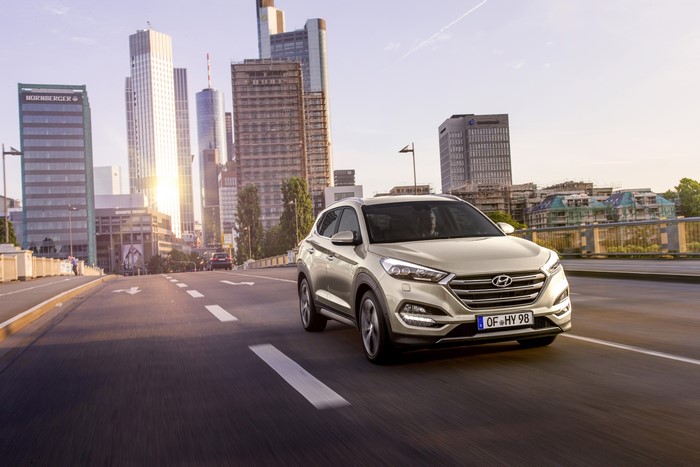 2015 Hyundai Tucson on a City Road