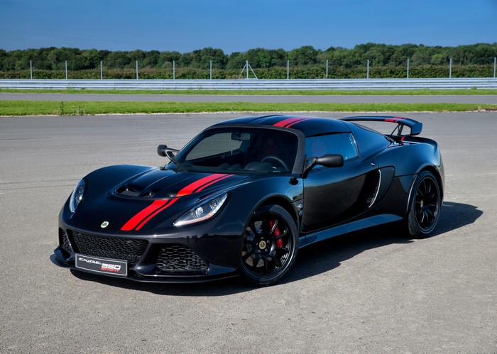 Black Lotus Exige Sport 350 Special Edition with Red Stripes