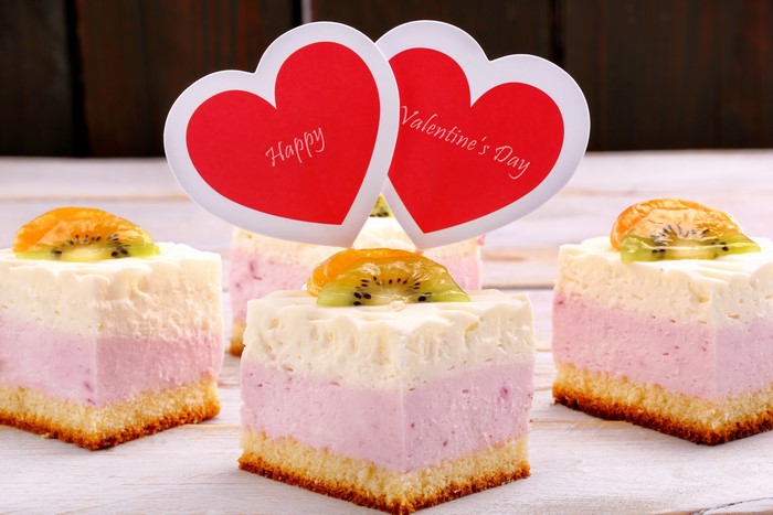 Valentine's Day cakes with heart toppers